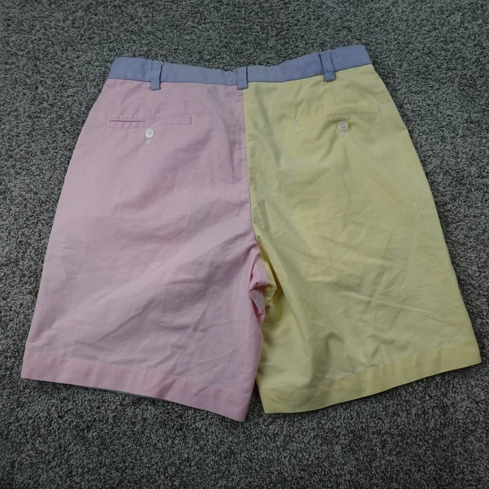 Brooks Brothers Shorts Mens 34 Multicolor Colorblock Flat Front Chino Golf Dad